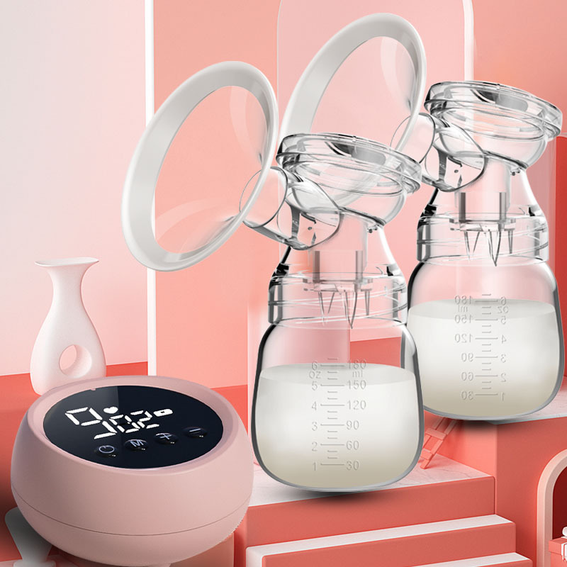 Electric Rechargeable Painless Massage Breast Feeding Pump Double Fodder